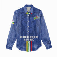Custom Central African Republic Football Women Casual Shirt Go Les Fauves Go