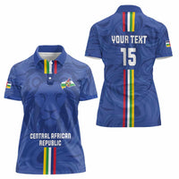 Custom Central African Republic Football Women Polo Shirt Go Les Fauves Go