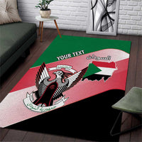 Personalized Sudan Area Rug Sudanese Secretary Bird Flag Style