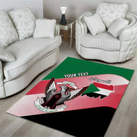 Personalized Sudan Area Rug Sudanese Secretary Bird Flag Style