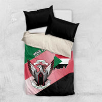 Personalized Sudan Bedding Set Sudanese Secretary Bird Flag Style