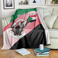 Personalized Sudan Blanket Sudanese Secretary Bird Flag Style