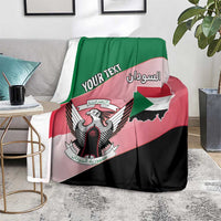 Personalized Sudan Blanket Sudanese Secretary Bird Flag Style