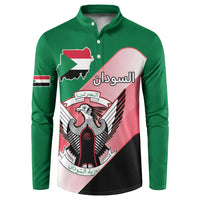 Personalized Sudan Button Sweatshirt Sudanese Secretary Bird Flag Style