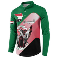 Personalized Sudan Button Sweatshirt Sudanese Secretary Bird Flag Style