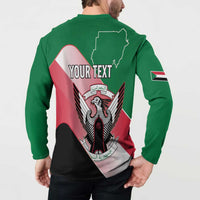Personalized Sudan Button Sweatshirt Sudanese Secretary Bird Flag Style
