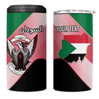 Personalized Sudan 4 in 1 Can Cooler Tumbler Sudanese Secretary Bird Flag Style