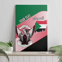 Personalized Sudan Canvas Wall Art Sudanese Secretary Bird Flag Style