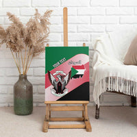 Personalized Sudan Canvas Wall Art Sudanese Secretary Bird Flag Style
