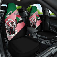 Personalized Sudan Car Seat Cover Sudanese Secretary Bird Flag Style