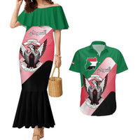 Personalized Sudan Couples Matching Mermaid Dress and Hawaiian Shirt Sudanese Secretary Bird Flag Style