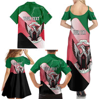 Personalized Sudan Family Matching Summer Maxi Dress and Hawaiian Shirt Sudanese Secretary Bird Flag Style