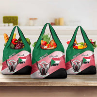 Personalized Sudan Grocery Bag Sudanese Secretary Bird Flag Style