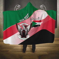 Personalized Sudan Hooded Blanket Sudanese Secretary Bird Flag Style