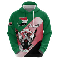 Personalized Sudan Hoodie Sudanese Secretary Bird Flag Style