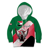 Personalized Sudan Kid Hoodie Sudanese Secretary Bird Flag Style