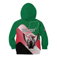 Personalized Sudan Kid Hoodie Sudanese Secretary Bird Flag Style