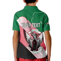 Personalized Sudan Kid Polo Shirt Sudanese Secretary Bird Flag Style