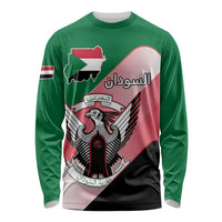 Personalized Sudan Long Sleeve Shirt Sudanese Secretary Bird Flag Style