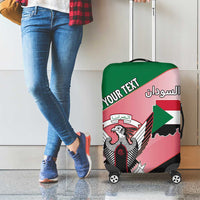 Personalized Sudan Luggage Cover Sudanese Secretary Bird Flag Style