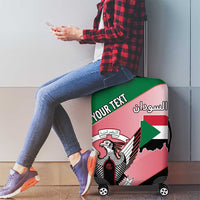 Personalized Sudan Luggage Cover Sudanese Secretary Bird Flag Style