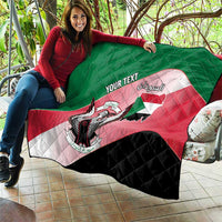 Personalized Sudan Quilt Sudanese Secretary Bird Flag Style