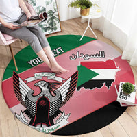 Personalized Sudan Round Carpet Sudanese Secretary Bird Flag Style