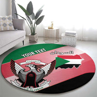 Personalized Sudan Round Carpet Sudanese Secretary Bird Flag Style