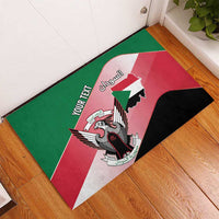 Personalized Sudan Rubber Doormat Sudanese Secretary Bird Flag Style