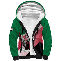 Personalized Sudan Sherpa Hoodie Sudanese Secretary Bird Flag Style