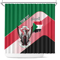 Personalized Sudan Shower Curtain Sudanese Secretary Bird Flag Style