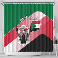 Personalized Sudan Shower Curtain Sudanese Secretary Bird Flag Style