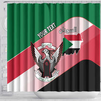 Personalized Sudan Shower Curtain Sudanese Secretary Bird Flag Style