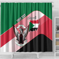 Personalized Sudan Shower Curtain Sudanese Secretary Bird Flag Style