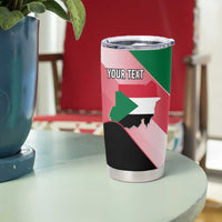 Personalized Sudan Tumbler Cup Sudanese Secretary Bird Flag Style