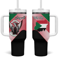 Personalized Sudan Tumbler With Handle Sudanese Secretary Bird Flag Style