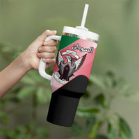 Personalized Sudan Tumbler With Handle Sudanese Secretary Bird Flag Style