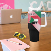 Personalized Sudan Tumbler With Handle Sudanese Secretary Bird Flag Style