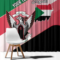Personalized Sudan Window Curtain Sudanese Secretary Bird Flag Style