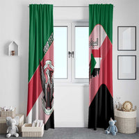 Personalized Sudan Window Curtain Sudanese Secretary Bird Flag Style