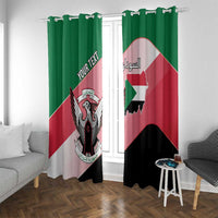 Personalized Sudan Window Curtain Sudanese Secretary Bird Flag Style