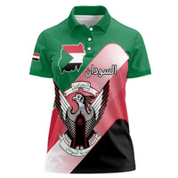 Personalized Sudan Women Polo Shirt Sudanese Secretary Bird Flag Style