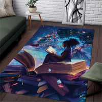 Black Girls Book Lovers Area Rug Just A Girl Who Loves Books
