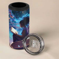 Black Girls Book Lovers 4 in 1 Can Cooler Tumbler Just A Girl Who Loves Books