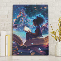 Black Girls Book Lovers Canvas Wall Art Just A Girl Who Loves Books