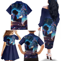 Black Girls Book Lovers Family Matching Off The Shoulder Long Sleeve Dress and Hawaiian Shirt Just A Girl Who Loves Books