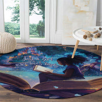 Black Girls Book Lovers Round Carpet Just A Girl Who Loves Books