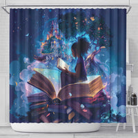 Black Girls Book Lovers Shower Curtain Just A Girl Who Loves Books