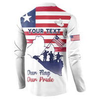 Personalised Liberia Flag Day Button Sweatshirt Our Flag Our Pride