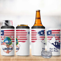 Personalised Liberia Flag Day 4 in 1 Can Cooler Tumbler Our Flag Our Pride